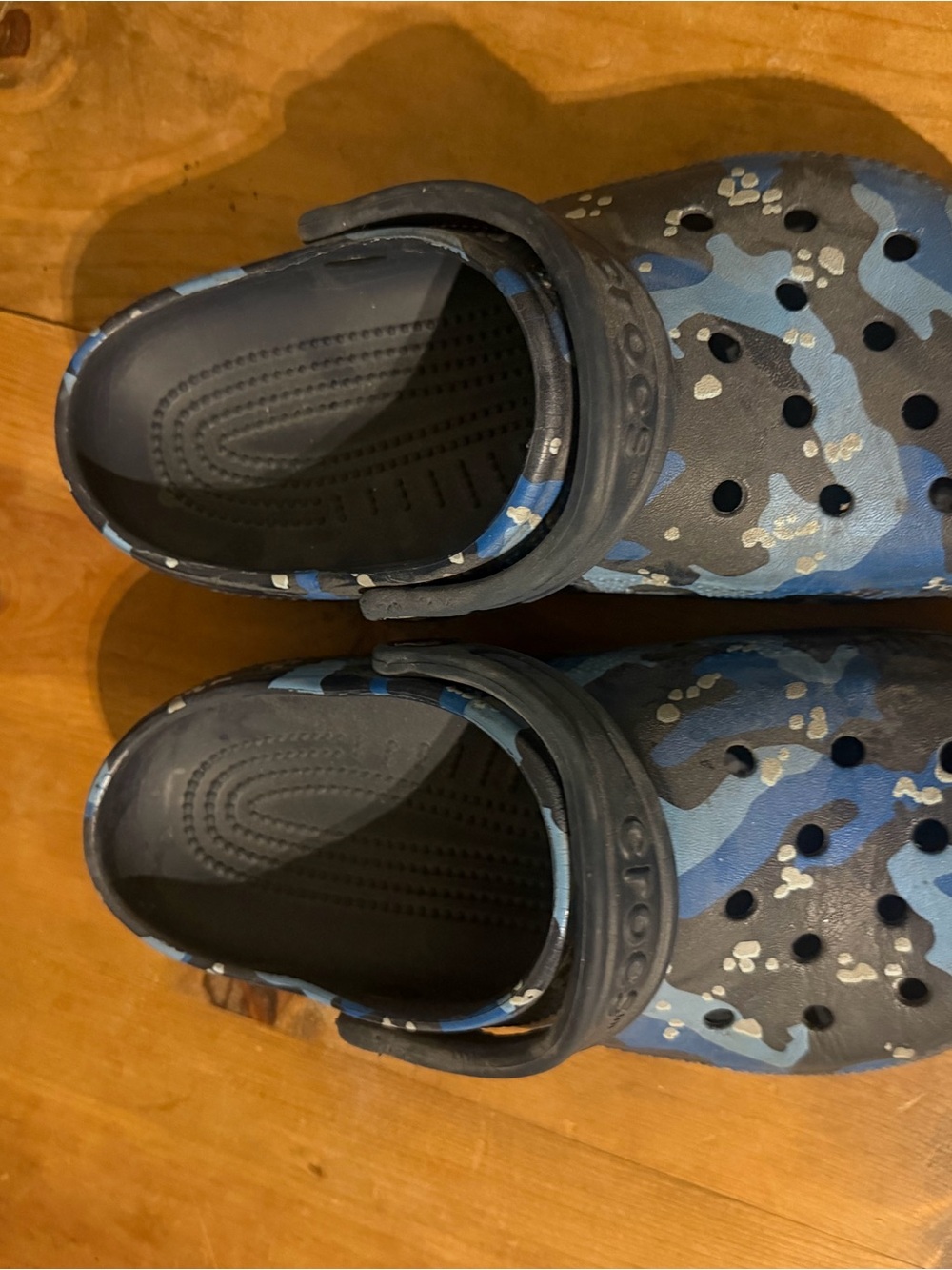 CROCS Kids Blue and Black Camo Classic Clog